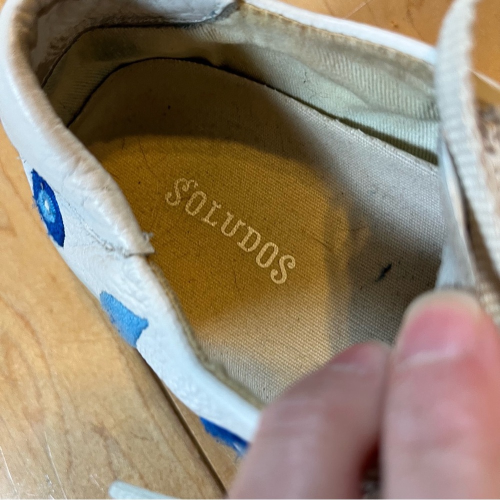 Soludos Evil Eye Ibiza Sneaker White and blue embroidered size 7.5 - Picture 5 of 9